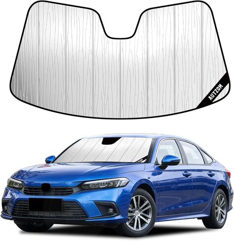 Windshield Sun Shade for Honda Civic 2022-2026, Custom-fit Windshield Cover, Keep Cool, Protect Dashboard, Foldable Car Window Shades – Honda Civic Accessories in Saudi Arabia