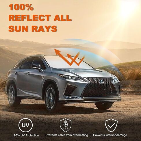 2026 ترقية مظلة الزجاج الأمامي المناسبة لسيارة Lexus RX 2016-2022 عاكسة قابلة للطي لظل السيارة مظلات الزجاج الأمامي للسيارات لكزس RX مظلة الشمس للزجاج الأمامي | تحافظ على برودة سيارتك | in Kuwait