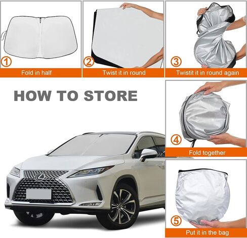 2026 ترقية مظلة الزجاج الأمامي المناسبة لسيارة Lexus RX 2016-2022 عاكسة قابلة للطي لظل السيارة مظلات الزجاج الأمامي للسيارات لكزس RX مظلة الشمس للزجاج الأمامي | تحافظ على برودة سيارتك | in Kuwait