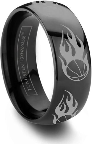 Hoops Mens Basketball Black Tungsten Ring Design 6mm 8mm in Saudi Arabia
