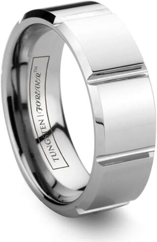 خاتم زفاف من التنجستين ذو الأوجه من النتريت 8 مم in Kuwait