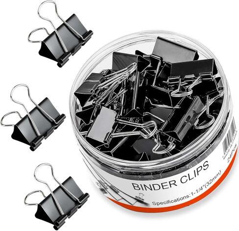 Sturdy Binder Clips for Office Use,12 Pieces,2-Inch,Extra Large Binder Clips Big Paper Clamps Binder Clips Bulk,Jumbo Binder Clips Assorted Sizes in Container for Home,School,Office,Classroom,Black in Saudi Arabia