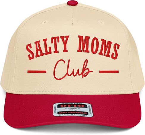 NX1 Salty Moms Club مضحك الأم 2 لهجة قبعة مطرزة منتصف التاج منحني بيل Snapback قبعة للنساء in Kuwait