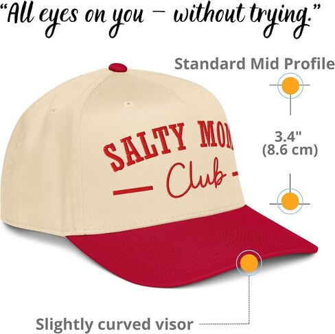 NX1 Salty Moms Club مضحك الأم 2 لهجة قبعة مطرزة منتصف التاج منحني بيل Snapback قبعة للنساء in Kuwait