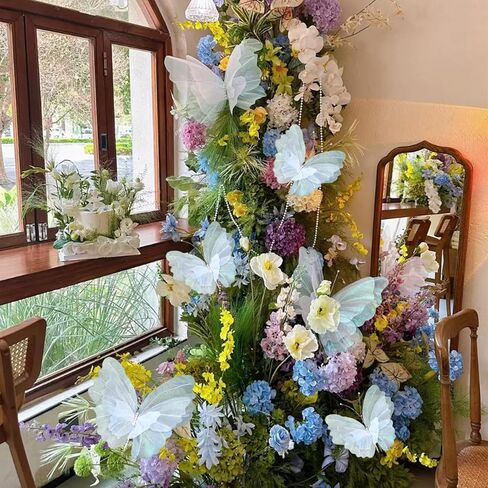 Large White Butterfly Decorations, 20 Inch 12 Inch 3D Silk Mariposas Grandes para Decoracion, Butterfly Birthday Decorations for Baby Shower Women's Party Wedding Wall Decor，6 PCS in Saudi Arabia