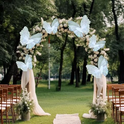 Large White Butterfly Decorations, 20 Inch 12 Inch 3D Silk Mariposas Grandes para Decoracion, Butterfly Birthday Decorations for Baby Shower Women's Party Wedding Wall Decor，6 PCS in Saudi Arabia