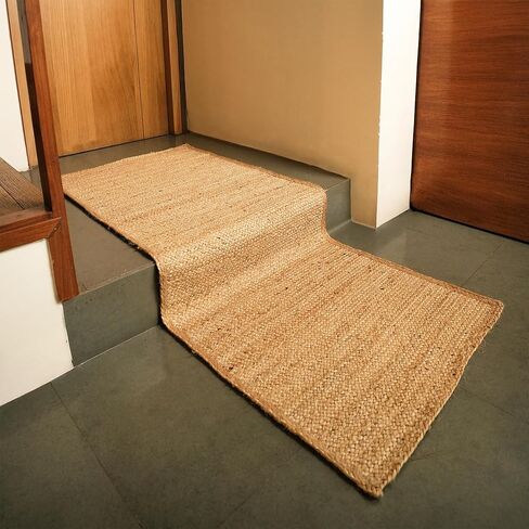 Jute Runner Rug 2x5, Handwoven Braided Jute Kitchen Runner Floor Carpet, Natural Jute Area Rug, Runners for Hallways, Kitchen, Entryway,Bedroom, Farmhouse Boho Indoor Outdoor Rug in Saudi Arabia