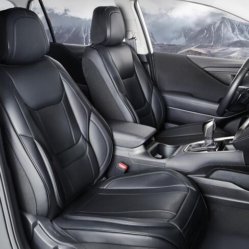 Coverland Custom SUV Car Seat Covers Front Seats for [2022-2026 Hyundai Tucson] - Protector Car Seat Cover Water Resistant Leather Memory Form Back Support Seat Cushion [Front-Black] in Saudi Arabia