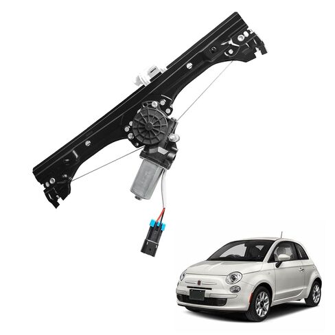 منظم نافذة الطاقة الأمامي الأيسر ومجموعة المحرك متوافق مع Fiat 500 1.4L 2012-2019، يستبدل أرقام الأجزاء 751-648 68070267AC 68070267AD 68070267AE - جانب السائق in Saudi Arabia