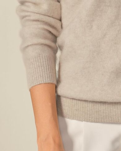KVSS Cashmere Sweater for Women Crewneck Fuzzy Warm Nap Cozy Pullover Sweaters Long Sleeve | Luxury from Inner Mongolia in Saudi Arabia
