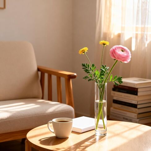 12 قطعة من المزهريات الزجاجية الأسطوانية للقطع المركزية، مزهريات زهور شفافة مقاس 7.5 بوصة للسيقان المفردة، مزهريات زجاجية صغيرة بكميات كبيرة لديكور المنزل وحفلات الزفاف in Kuwait