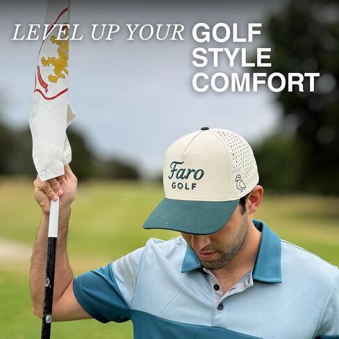 Golf Hat for Men and Women - Adjustable Snapback Cap with Flexible Fit - Lightweight, Breathable, and Sweat Resistant - OSFA Cream in Saudi Arabia