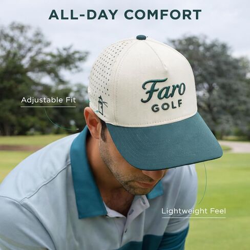 Golf Hat for Men and Women - Adjustable Snapback Cap with Flexible Fit - Lightweight, Breathable, and Sweat Resistant - OSFA Cream in Saudi Arabia