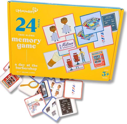 Upbounders - يوم في صالون الحلاقة - ألعاب بطاقات مطابقة الذاكرة للأطفال الصغار - لعبة تعليمية مونتيسوري مع صبي أمريكي أفريقي (عمر 3 سنوات فما فوق) in Kuwait