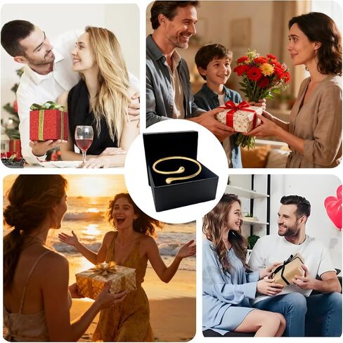 مجموعة أساور ذراع ذهبية للنساء، أساور ذهبية قابلة للتعديل، مجوهرات حزام الذراع، تتضمن صندوق مجوهرات فاخر، مثالية كهدية للأحباء والأصدقاء. in Kuwait