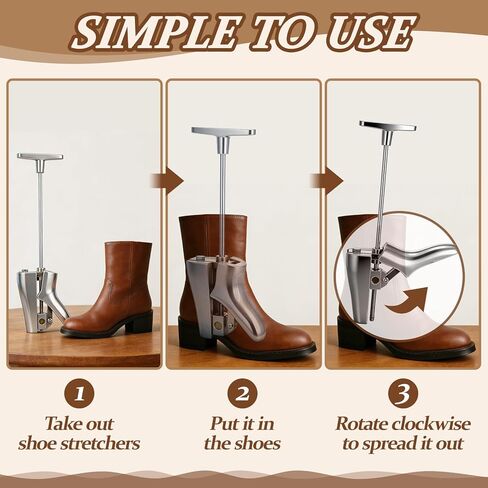 Zonon Boot Instep and Vamp Stretcher for Cowboy, Heavy Duty Metal Expander with Instep Stretching, Adjustable Adjustable Shaft & Leg Shoes Expander for Hiking, Work, Riding Boots in Saudi Arabia