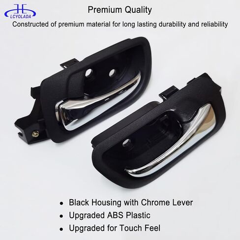 Set of 4 Interior Door Handles Fit for 2003-2007 Honda Accord Sedan, Front and Rear Driver & Passenger Side Replaces 79542, 72120SDAA02ZC, HO1353132, Black Bezel with Chrome Lever in Saudi Arabia