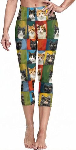 Sister Amy Girl 3D Printed Geometric Figures Ankle Elastic Tights Legging in Saudi Arabia