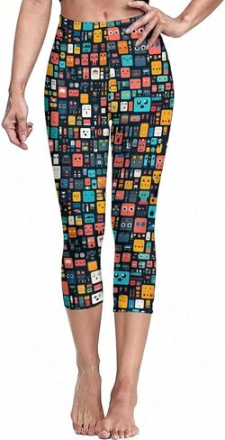 Sister Amy Girl 3D Printed Geometric Figures Ankle Elastic Tights Legging in Saudi Arabia
