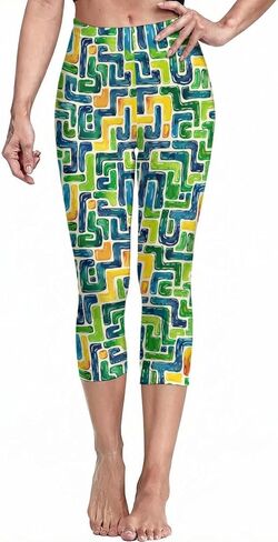 Sister Amy Girl 3D Printed Geometric Figures Ankle Elastic Tights Legging in Saudi Arabia