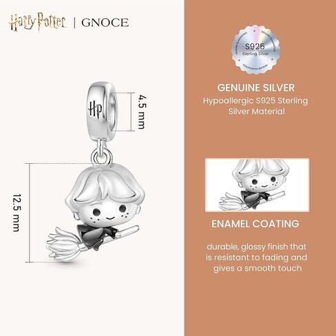 GNOCE Harry Potter Ron Weasley Riding A Broom Pendant Dangle Charm Bracelet for Women, S925 Sterling Silver Dangle Charms for Women Wife, Valentine‘s Day, Mother’s Day Jewelry in Saudi Arabia