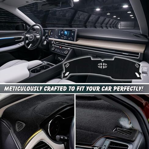 Non-Slip Dash Cover Dashboard Cover Mat Custom Fit Center Console Cover Sunshield Protector Pad Compatible with for Hyundai Sonata 2024 2025 Accessories Pad (Without HUD) (Black Trim) in Saudi Arabia