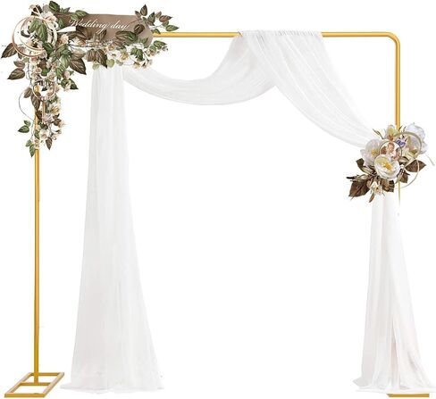 Wedding Arch Backdrop Stand Square 6.5FT Heavy Duty Metal Frame, Balloon Arch Stand Adjustable Photo Booth Decor for Baby Showers, Halloween Parties, Birthdays, Anniversaries in Kuwait
