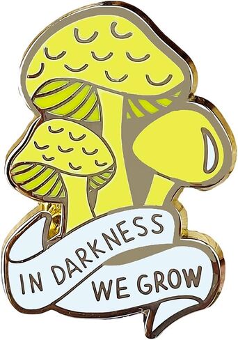 Ficsowy“In Darkness We Grow"Mushroom Enamel Pin - Gothic Nature Badge, Funny Lapel Accessory for Clothing, Bags, and Lanyards Backpacks & Jackets in Saudi Arabia