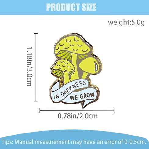 Ficsowy“In Darkness We Grow"Mushroom Enamel Pin - Gothic Nature Badge, Funny Lapel Accessory for Clothing, Bags, and Lanyards Backpacks & Jackets in Saudi Arabia