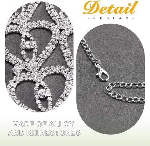 Zoestar Rhinestone Body Chain Suit Silver Crystal Bikini Bra Underwear Sexy Sparkly Party Body Jewelry Accessories for Women in Saudi Arabia