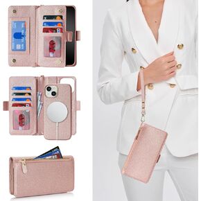 Jaorty for iPhone 12 Pro Max Wallet Case with RFID Blocking Card Holder for Girls Women,Premium PU Leather Magnetic Buttons Stand Flip Wrist Strap Case for iPhone 12 Pro Max 6.7 Inch,Heart Purple in Saudi Arabia