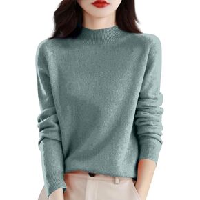Cashmere Sweaters for Women Soft Wool Blend Long Sleeve Mock Neck Tops Solid Lightweight Jumper Knit Pullover Sweater in Kuwait