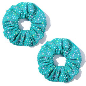 CEELGON Glitter White Rhinestone Scrunchies for Cheer Competition Sparkly Cheerleading Scrunchie Hair Accessories Elastic Band for Cheerleaders Girls (White) in Kuwait