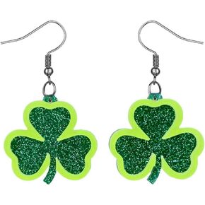 أقراط عيد القديس باتريك للنساء، هدايا المهرجان الأيرلندي شامروك متدلية لعيد القديس باتريك البرسيم الأخضر إكسسوارات حلق الحظ السعيد in Kuwait