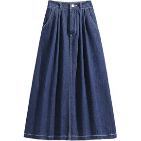 Korean Vintage Denim Skirt, Women's Oversized high Waisted Denim Skirt, Harajuku Denim Skirt in Kuwait