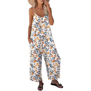 بدلة نسائية صيفية غير رسمية بدون أكمام بحمالات رفيعة بوهو واسعة الأرجل ثوب فضفاض أنيق موضة 2025 ملابس عصرية in Kuwait