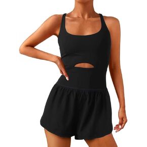 Women’s Workout Romper One Piece Athletic Jumpsuit with Padded Bras & Built-in Shorts Running Yoga Gym Outfit Exercise in Saudi Arabia