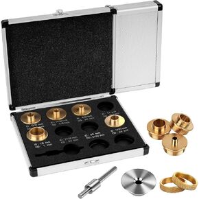 SpeTool Brass Router Template Bushing Guide Set with Centering Pin&Cone for Porter Cable Style Router Sub Bases, 10-Piece Router Guide Bushing Includes Carrying Case in Saudi Arabia