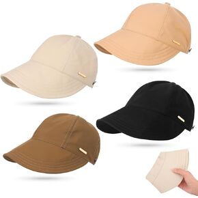 4 قطع UPF 50 + قبعة نسائية للشمس حماية من الأشعة فوق البنفسجية قبعة واسعة الحافة قابلة للتعديل على شكل ذيل حصان قابلة للتنفس للمشي لمسافات طويلة وصيد الأسماك والجري والرياضة والجولف ومتعددة in Kuwait