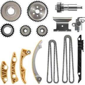 Engine Timing Chain with Tensioner Crank Sprocket Shaft Guide Rail Compatible with Buick Regal LaCrosse Verano for Chevy Equinox Malibu GMC Terrain for Pontiac 2.0L 2.2L 2.4L Replace 9-4201S in Kuwait