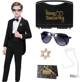 Ring Bearer Security Set for Wedding - Spy Agent Themed Ring Box with Badge, Sunglasses & Task Card - Kids Ring Ceremony Kit in Saudi Arabia