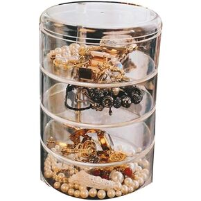 Jewelry Box Clear Acrylic Jewelry Box Rotating Jewelry Case Protable Jewelry Organizer Box For Women Jewelry Storage Box Display Stand exquisite in Saudi Arabia