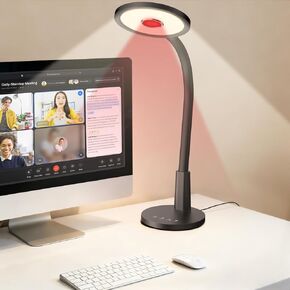 Glendan Desk Lamp for Home Office: Eye-Caring LED Red Light Desk Lamp, 10 Brightness & Flexible Gooseneck, Dimmable Desk Light with Memory & Timer, Table Lamp for Study, Bedroom in Kuwait