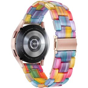 سوار من الراتنج متوافق مع ساعة Samsung Galaxy Watch 7/FE/6/5/4 44 مم/40 مم، كلاسيكي 6 47 مم/43 مم، 5 Pro 45 مم، 4 كلاسيكي 46 مم/42 مم، 3 41 مم، نشط 1/2 44 مم/40 مم، أزياء النساء والرجال معصمه سوار حزام in Kuwait