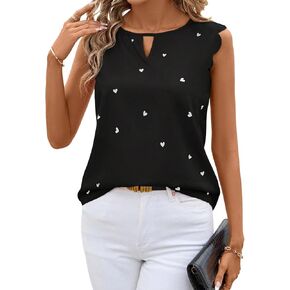 LALAGEN Womens Sleeveless Tops Women Heart Pattern Sleeveless Cute Pink Summer Wedding Blouses in Kuwait