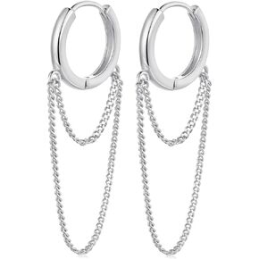 BISAER أقراط حلقية من الفضة الإسترليني 18 قيراط مطلية بالذهب لا تسبب الحساسية، أطواق مكتنزة، أطواق فضية كبيرة، أقراط خفيفة الوزن للنساء in Kuwait