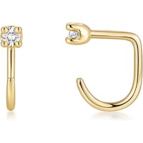 ASHINE 14K Gold Plated Huggie Half Hoop Earrings | Minimalist Simple Fashion Jewelry for Women Daily Wear in Kuwait