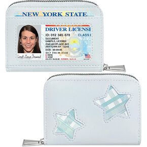 Cute Small Accordion Zipper Card Case Holder with ID Window for Women Girls (PINK) in Kuwait