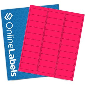 Neon Red Address Labels - 2.625 x 1 - Pack of 3,000 Labels, 100 Sheets - Inkjet/Laser Printer - Online Labels in Saudi Arabia