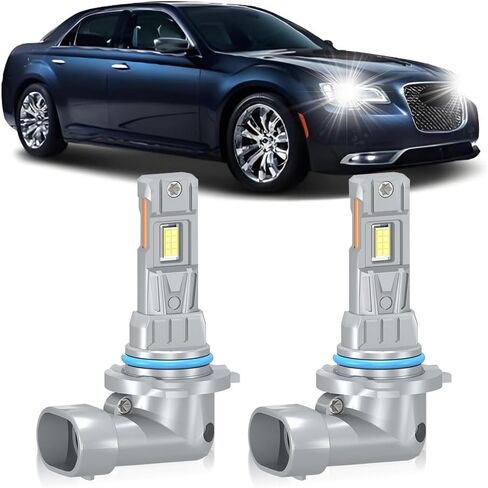 Fit For Chrysler 200 300 2011 2012 2013 2014 2015 High Low Beam Light Bulbs, 1:1 Real Size, 6000K Cool White Lights, 20000LM 800% Brightnes, Plug n Play, Pack of 2 in Saudi Arabia